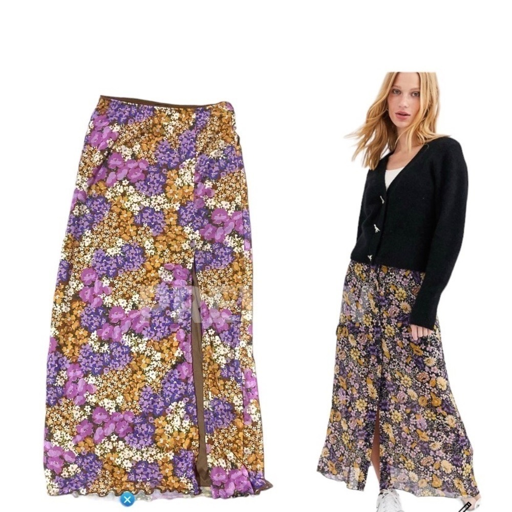 Originality ASOS Floral Printed Maxi Skirt 90’s Y2K Sz S NEW